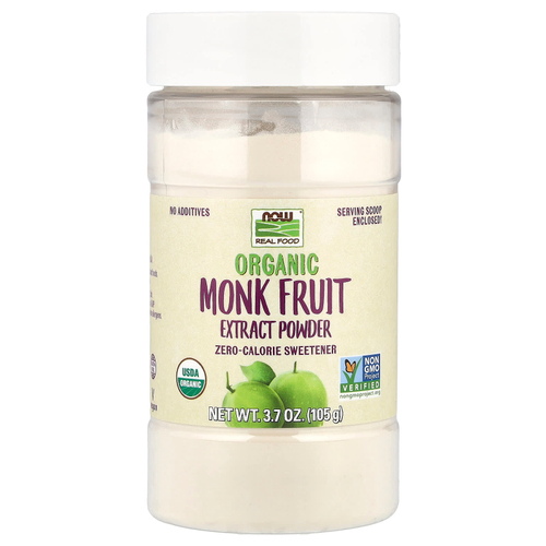 NOW Foods, Органический экстракт плодов монаха в порошке, низкокалорийный подсластитель, 105 г (3,7 унции)
