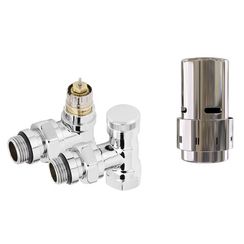 Набор термостатический угловой Royal Thermo Design 1/2quot; Click (Хром) с термоголовкой Design (Хром)