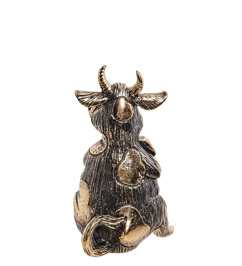 Народные промыслы AM-2830 Фигурка «Бык обижака» (латунь, янтарь)