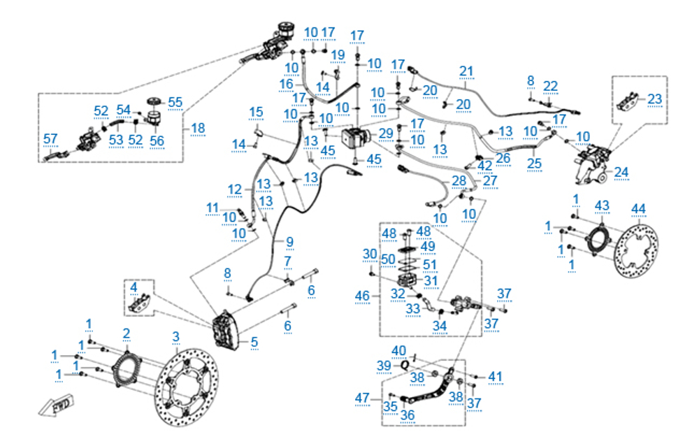 Колодки тормозные передние CFMOTO 450SR, 6AQV-0812A1