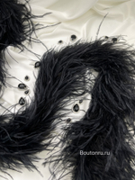 Боа страус 4 нити черное