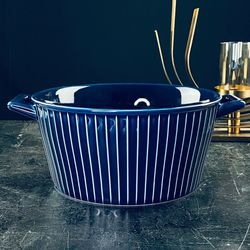 Lenardi 118-116 Салатник 21см с ручками AQUAMARINE в под.уп.(х8)Фарфор