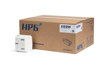 Туалетная бумага листовая НРБ ТБ 2-250 2 слоя, 40 м, лист (10.5x21см), 250 листов, белая