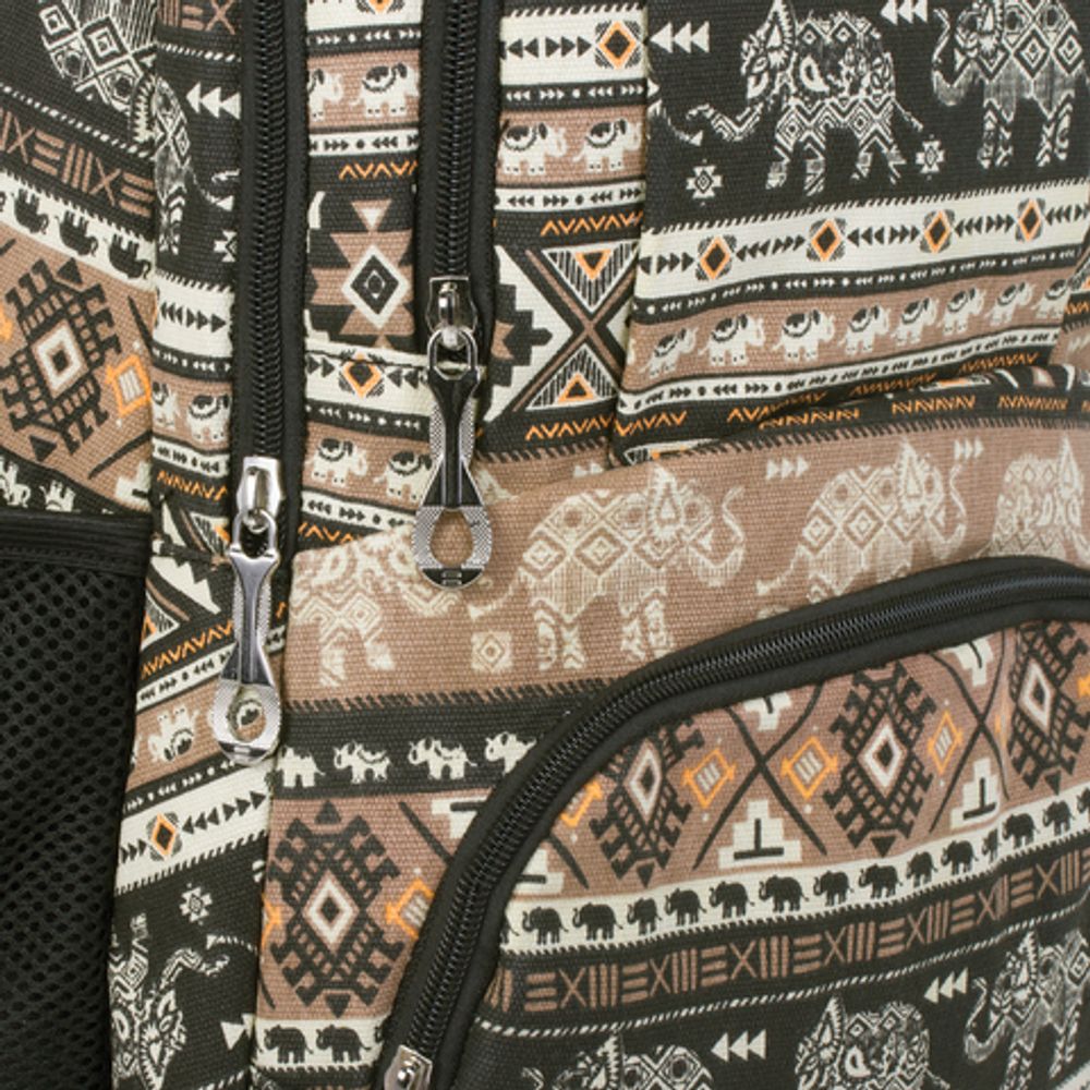 Рюкзак BRAUBERG для старшеклассников/студентов/молодежи, узоры, "Слоны", 27 литров, 47х32х14 см, 226354