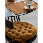 Подушка на стул круглая из хлопка цвета карри из коллекции essential, 35 см