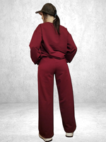 24324 Свитшот женский 2-х нитка на кашкорсе бордовый (54)