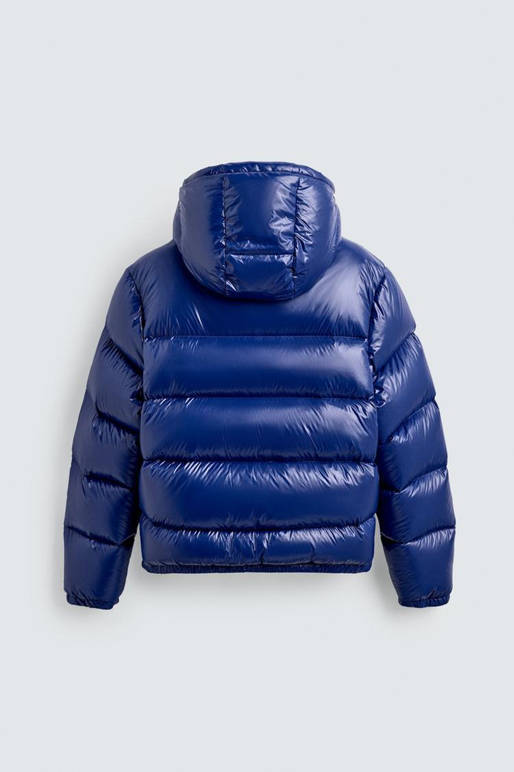 ZARA ПУХОВИК WATER-REPELLENT С НАПОЛНИТЕЛЕМ ИЗ 100% ПЕРА, СИНИЙ ЭЛЕКТРИК