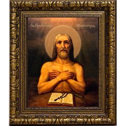 Иоанн Печерский, Многострадальный Преподобный. Икона на холсте.