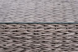 "Капучино сингл" лаунж-зона из искусственного ротанга (гиацинт), цвет серый