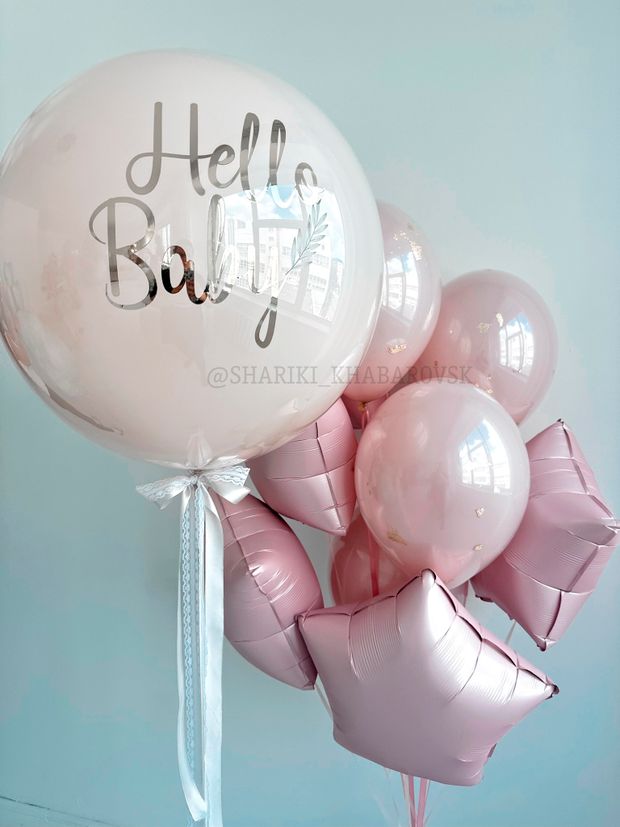 Воздушные шары на выписку для девочки №8082