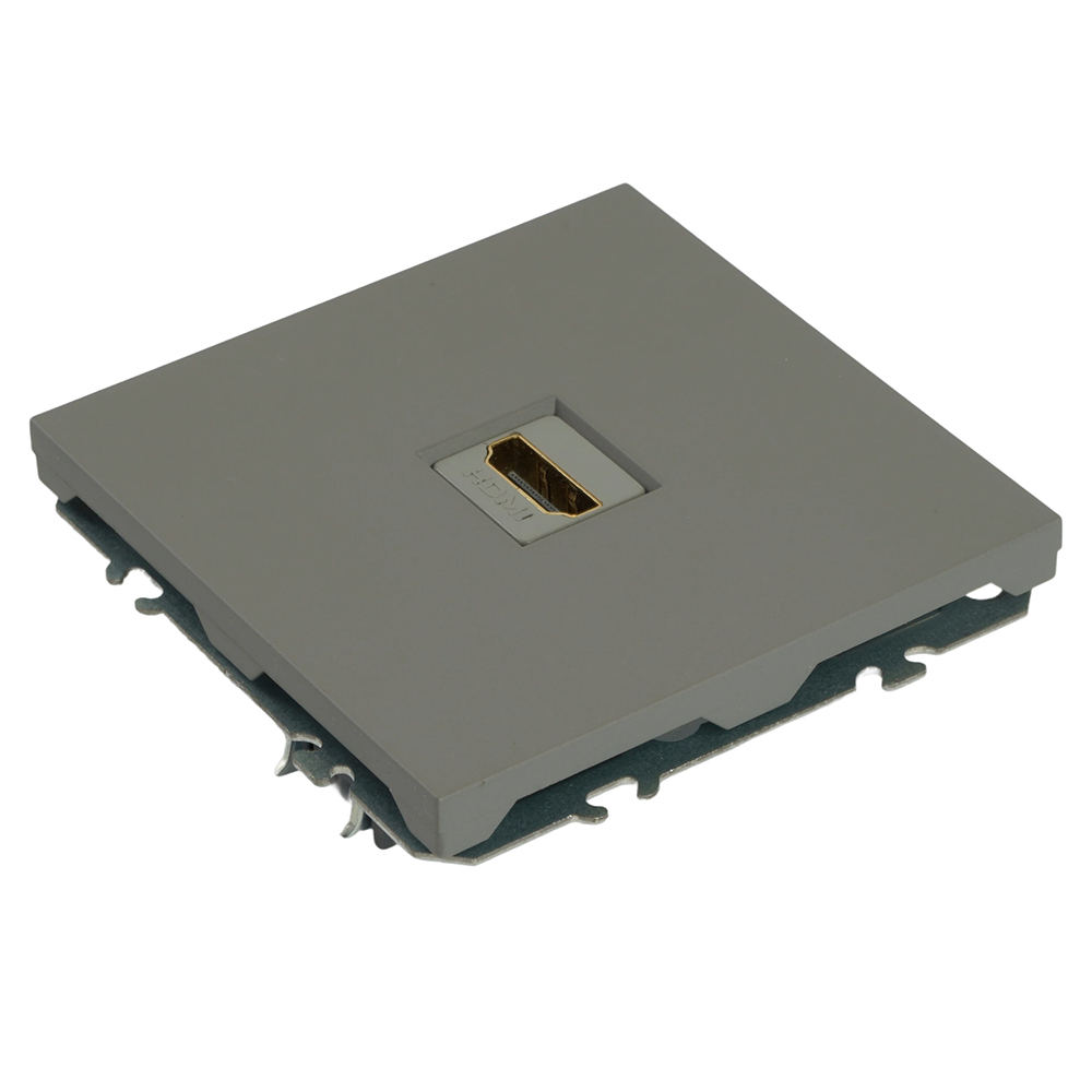 Розетка HDMI 2.0 Type A (механизм), серия Эмили, STEKKER, RST00-5118-10, платиново-серый, soft touch 50170