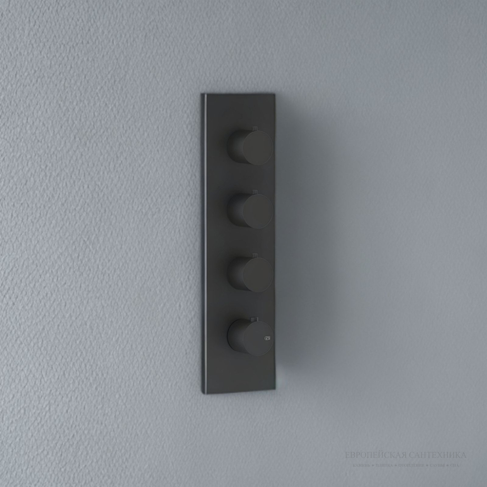 Термостат Gessi 316, встраиваемый, на 3 выхода, цвет Matte Black