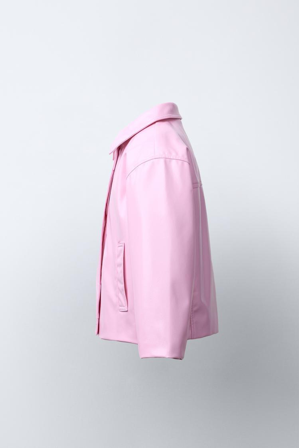 ZARA КУРТКА ИЗ ИСКУССТВЕННОЙ КОЖИ, РОЗОВЫЙ