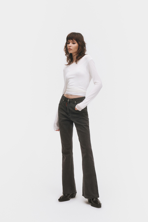 Джинсы женские bootcut серого цвета Woman Jeans Bootcut Dark grey