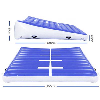 Надувной гимнастический мат-коврик «Старт» для занятий 2×2×0,4 м, тёмно-синий