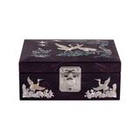 Шкатулка Журавли ручной работы фиолетовая, Южная Корея 160х105х70мм