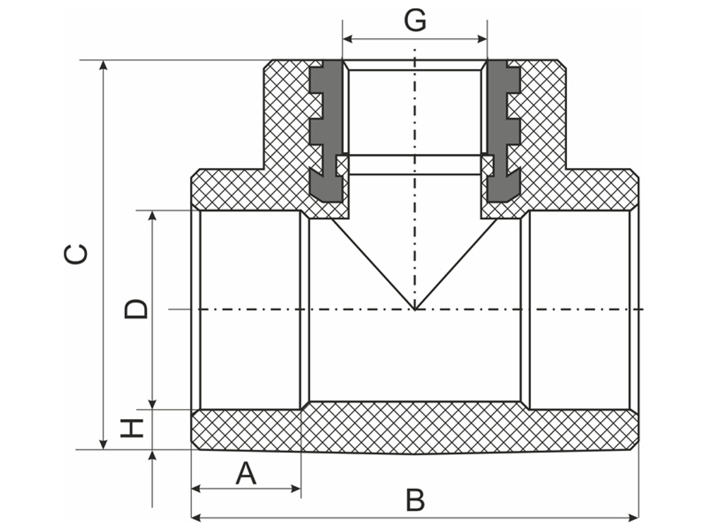 Тройник комб. вн 32х3/4''х32 EVER® plast БЕЛЫЙ (Россия)