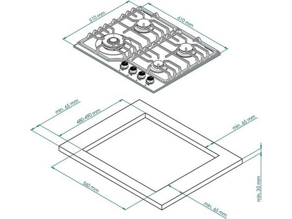 Варочная панель Kuppersberg FS 610 W Bronze газовая