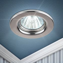 ST1 CH Светильник ЭРА штампованный MR16,12V/220V, 50W хром | Штампованные встраиваемые светильники