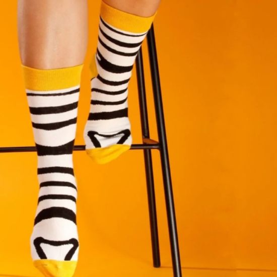 Носки В мире животных Зебра, р-р 36-40 (белый полосатый)