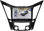Магнитола для Hyundai Sonata 6 2010-2013 - FarCar BX794M-360 монитор 9.5" 2K QLED на Android 13, 6Гб+128Гб, CarPlay, 4G SIM-слот, 4 камеры в комплекте