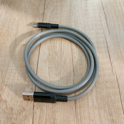 USB cable Type-C светящийся голос.упр. gray Full Power