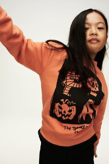 H&M Толстовка с круглым вырезом, оранжевый