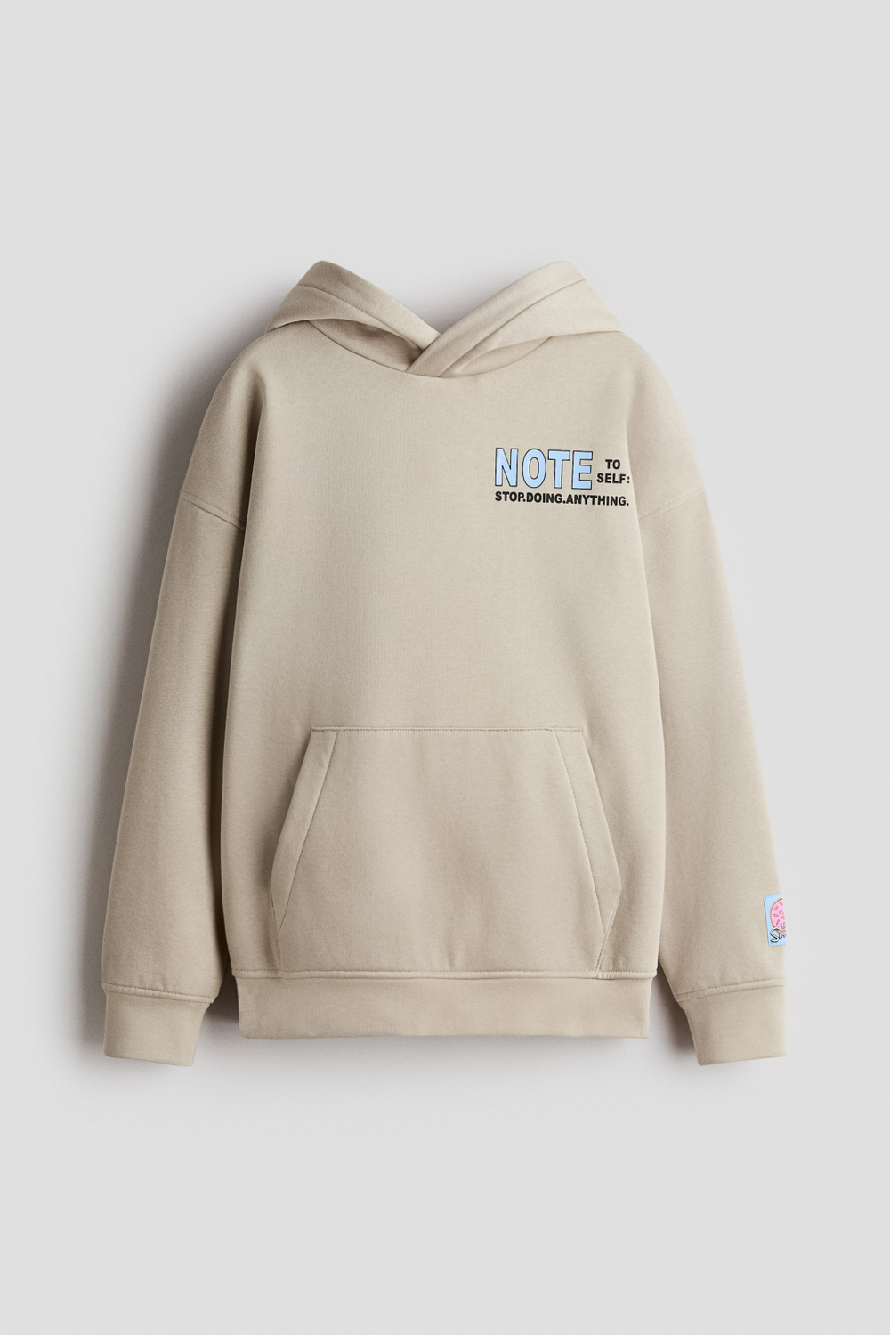 H&M Толстовка с капюшоном и принтом, бежевый