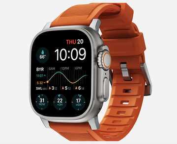 Ремешок Nomad Rugged Strap, orange/silver - Apple Watch Ultra (49mm) 8/7 (45mm)/6/SE/5/4 (44mm)/3/2/1 (42mm), оранжевый