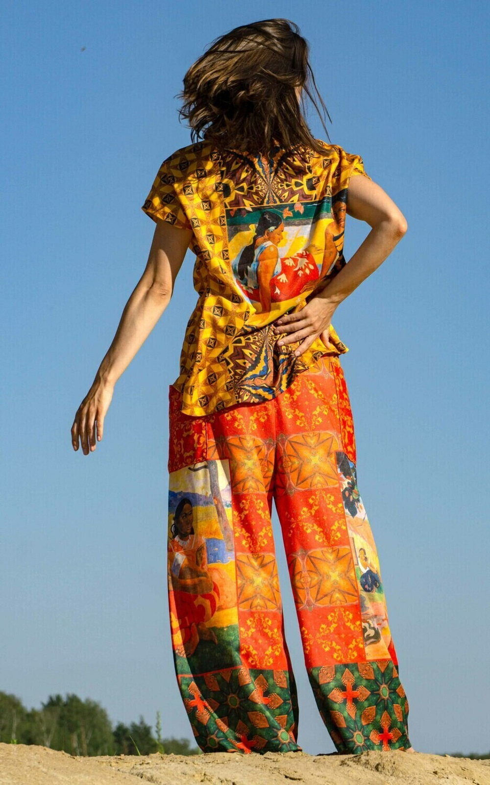 Комплект (футболка и брюки), по моитвам живописи Поля Гогена