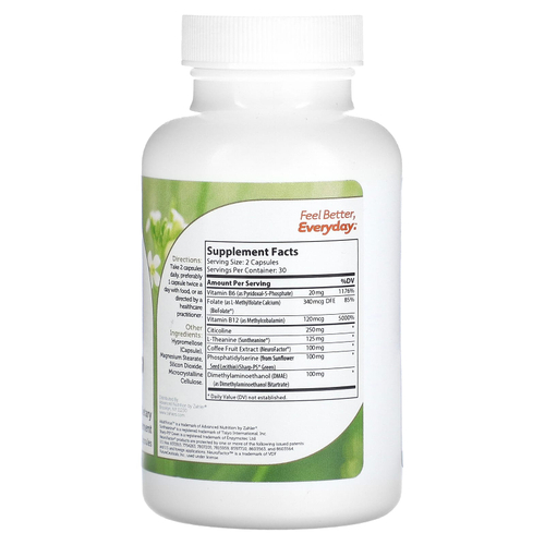 Zahler, AdultFocus, добавка для поддержки когнитивных функций и концентрации внимания, 60 капсул