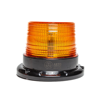 Маяк импульсный 12/24 В, желтый, 12 светодиодов, крепление на болтах, D=125мм H=98мм