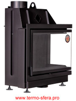 Каминная топка Экокамин Альфа 700 RB два стекла правая черный шамот
