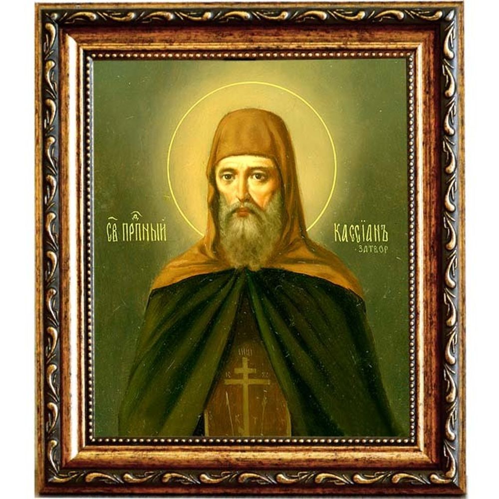 Кассиан Печерский, преподобный затворник. Икона на холсте.