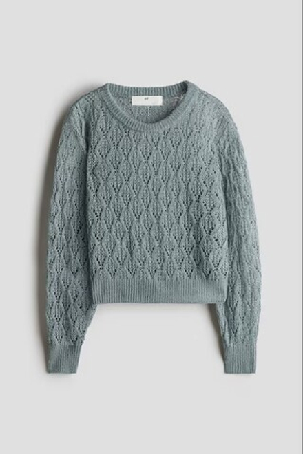 H&M Трикотажный свитер, темно-бирюзовый