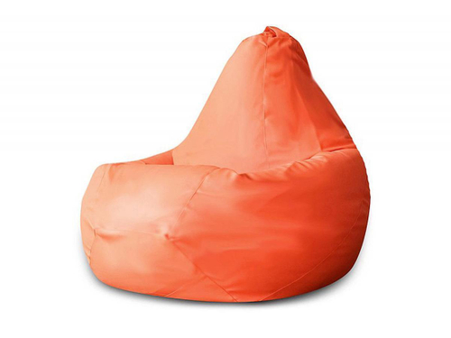 Кресло мешок груша L Оранжевая экокожа