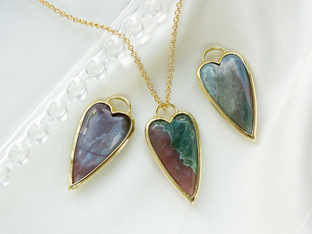 Подвеска "Сердце" 37,5мм, из агата