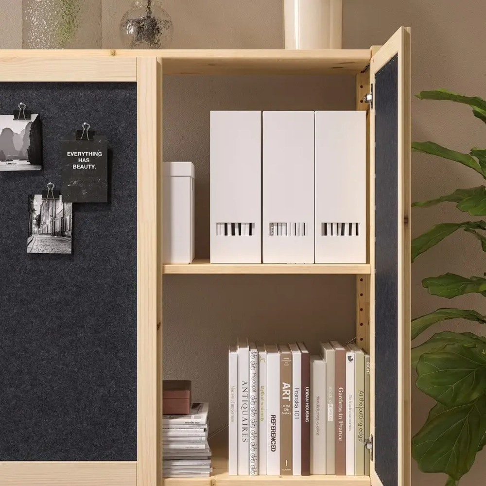 Комбинация для хранения - IKEA IVAR/ИВАР ИКЕА, 89х30х124 см, сосна/черный