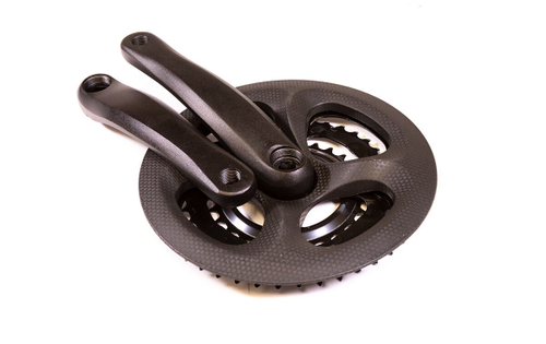 Шатуны-система TRIX, 3ск., 1/2"х3/32", 28/38/48 зуб., сталь с защитой "карбон"; шатуны 170мм, алюминий, резьба 9/16", под квадрат, черные (12)