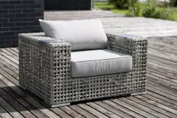 "Тито" кресло из искусственного ротанга, цвет серый