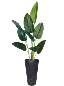 Искусственная стрелиция в кашпо — декоративное искусственное растение для дома и офиса