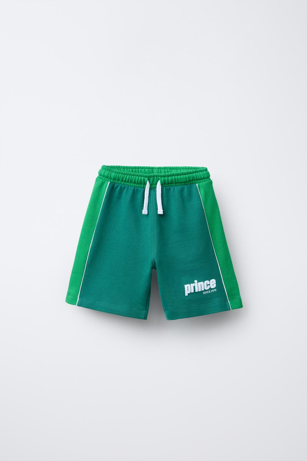 ZARA ШОРТЫ ИЗ МЯГКОЙ ТКАНИ С ПРИНТОМ PRINCE ®, ЗЕЛЕНЫЙ