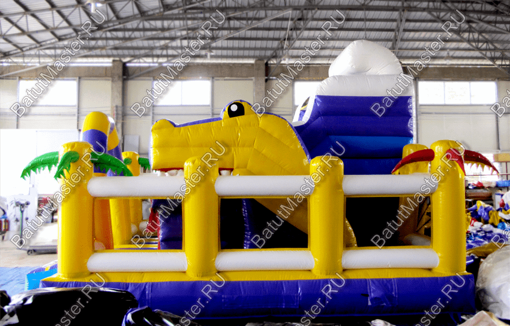 Коммерческий батут "Белый клык" с механизированной головой, размер 6*6*4 м