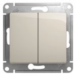 Schneider Electric Glossa Молочный Выключатель 2-клавишный схема 5, 10AX, механизм IP20 скрытая установка 308625