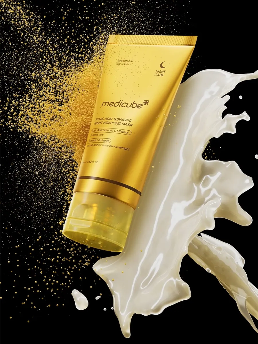 Medicube Ночная маска-пленка с куркумой и коллагеном против пигментации Kojic Acid Turmeric Night Wrapping Mask 75 мл