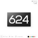 Номер на дверь 624, табличка на дверь для офиса, квартиры, кабинета, аудитории, склада, черная 120х70 мм, Айдентика Технолоджи