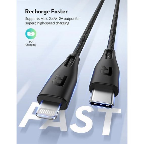 Кабель RAVPower MFI USB-C to Lightning, 2 м (RP-CB1018), золотистый