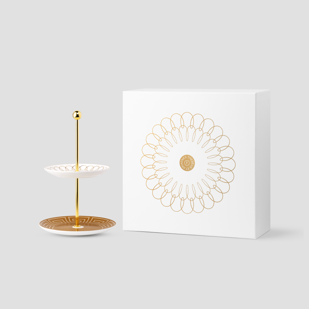 Этажерка для десертов Farforite «Нить Ариадны» в подарочной коробке