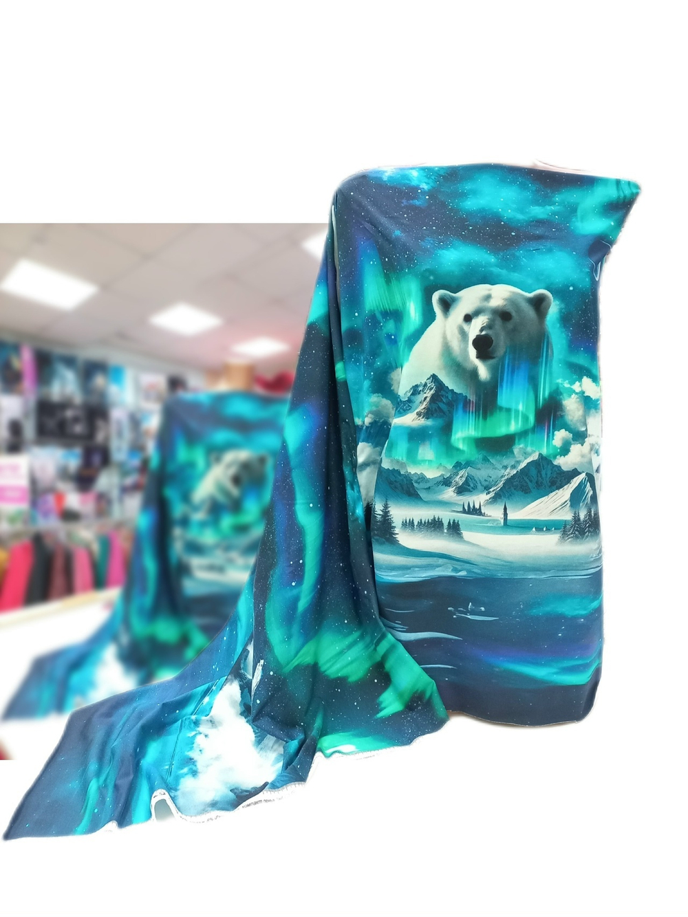 Футер 2х нитка петля Полярный Мишка высота 80см