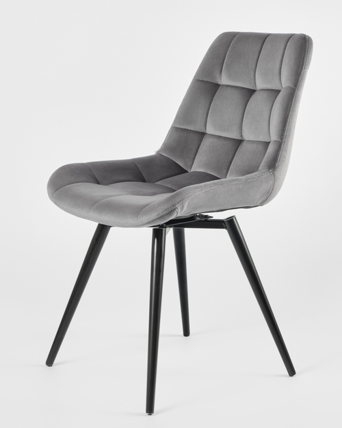 Стул MyFar Феникс поворотный темно-серый велюр MF1004-1